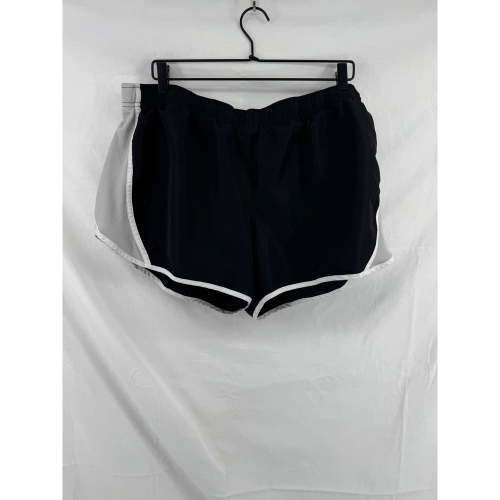 Athletic Works Womens Black Grey Running Shorts XXL 2XG 20 Mesh Inset Liner